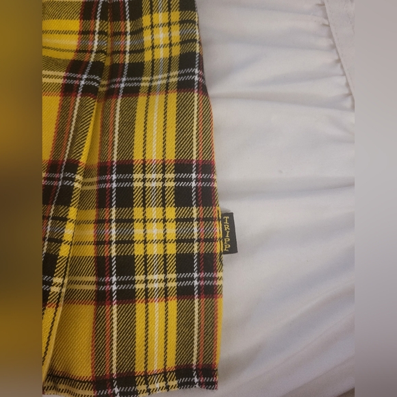 Tripp NYC Yellow Plaid Mini Skirt Punk Goth Daang Pleated 90s Y2k School Emo S - Picture 6 of 7